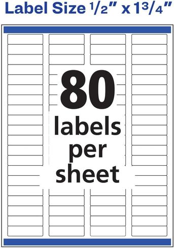 Avery Rectangle Labels with Sure Feed, .5" x 1.75", 2,000 Glossy White Labels (36447) in Saudi Arabia