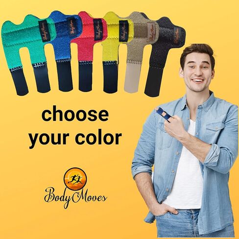 BodyMoves 2 جبائر إصبع بالإضافة إلى 2 كم لدعم مفصل الإصبع المكسور Trigger Mallet للرجال والنساء - مثالي لكبار السن (مجموعة من 4 قطع، أسود منتصف الليل) in Kuwait