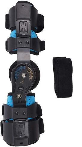 Hinged Elbow Brace,Stainless Steel Adjustable Arm Orthosis Injury Recovery Support,Fixation Sling Orthosis Protector Recovery Support for Right Arm (Blue),Breathable&Comfortable in Saudi Arabia