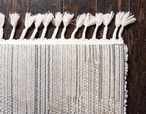 مجموعة Loom Hygge Shag الفريدة من نوعها، مستوحاة من المغرب الحديث، تصميم هندسي، سجادة منطقة قطيفة ومريحة، مستطيلة 8' 0" x 10' 0"، رمادي فاتح/عاجي in Saudi Arabia