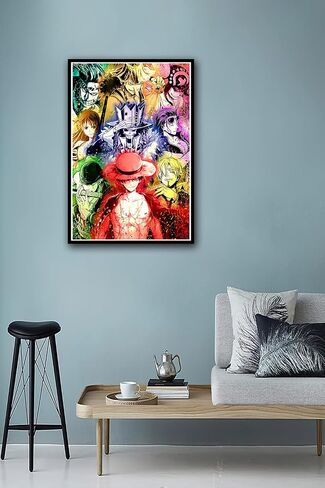 Monkey D. Luffy Straw hat team poster Japan Anime Canvas Wall Art for Living Room Bedroom Wall Decor Anime Commemorative posters Art 16x24 inch，No Frame in Saudi Arabia