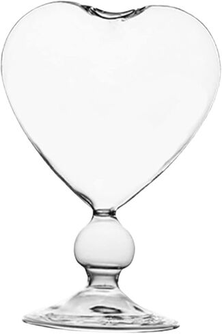 Zerodeko Heart Glass Hydroponic Vase, Transparent, 6.3x6.3x8.1 inches, for Indoor Decoration and Gift in Saudi Arabia