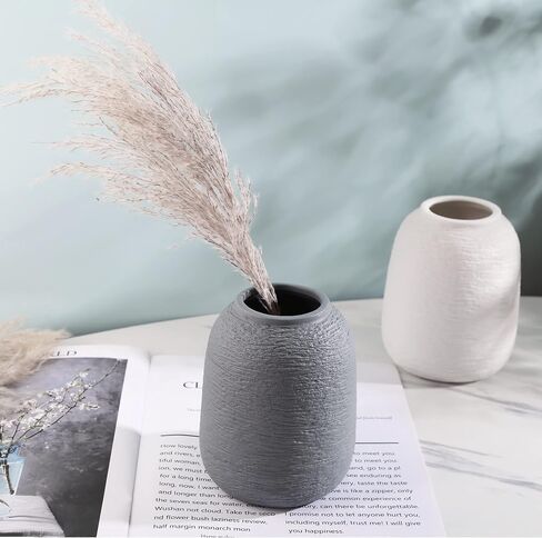 Grey Ceramic Vases, Textured Modern Vases, Home Decor Vases, Suitable for All Kinds of Places, Can Also Be Used As Gifts for Others, Independence Day and Other Festivals. (Grey Blue) in Saudi Arabia