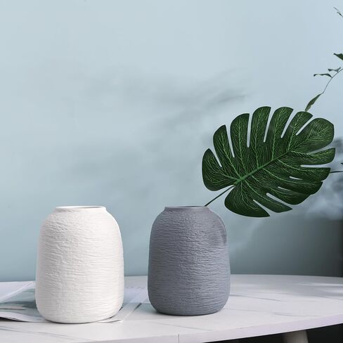 Grey Ceramic Vases, Textured Modern Vases, Home Decor Vases, Suitable for All Kinds of Places, Can Also Be Used As Gifts for Others, Independence Day and Other Festivals. (Grey Blue) in Saudi Arabia