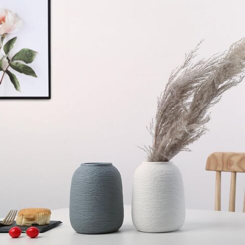 Grey Ceramic Vases, Textured Modern Vases, Home Decor Vases, Suitable for All Kinds of Places, Can Also Be Used As Gifts for Others, Independence Day and Other Festivals. (Grey Blue) in Saudi Arabia