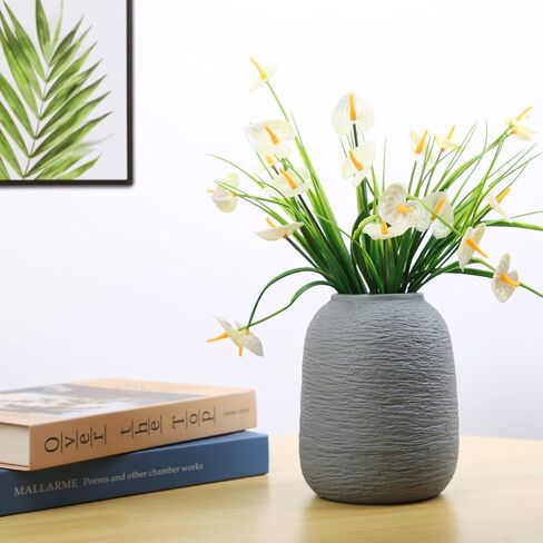 Grey Ceramic Vases, Textured Modern Vases, Home Decor Vases, Suitable for All Kinds of Places, Can Also Be Used As Gifts for Others, Independence Day and Other Festivals. (Grey Blue) in Saudi Arabia