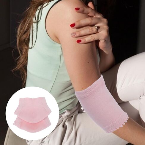 HEALLILY Elbow Protectors for Elderly 2 Pairs Gel Elbow Heel Sleeve Elbow Brace Protector Breathable Elastic Arm Sleeve Cover for Dry Skin Moisturizing Fitness Men Women Arm Cast Cover in Saudi Arabia