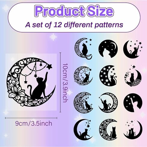 CREATCABIN 12Pcs Fairy Angel Silhouettes Mason Jar Decor Mushroom Laser Cut Cardboard Scrapbook Cutouts Die Cuts PVC for DIY Crafting Lantern Jars Wall Painting Window Glass 3.9x3.5Inch-No Sticker in Saudi Arabia