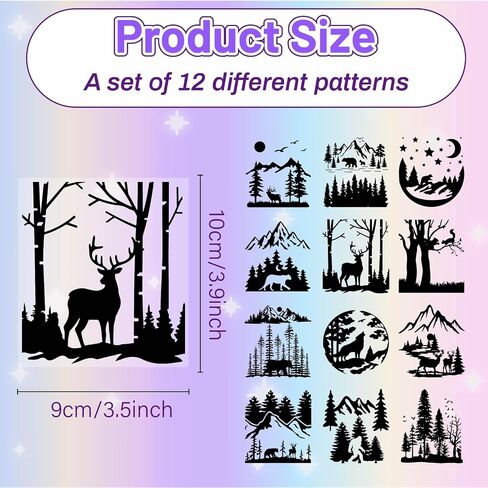CREATCABIN 12Pcs Fairy Angel Silhouettes Mason Jar Decor Mushroom Laser Cut Cardboard Scrapbook Cutouts Die Cuts PVC for DIY Crafting Lantern Jars Wall Painting Window Glass 3.9x3.5Inch-No Sticker in Saudi Arabia