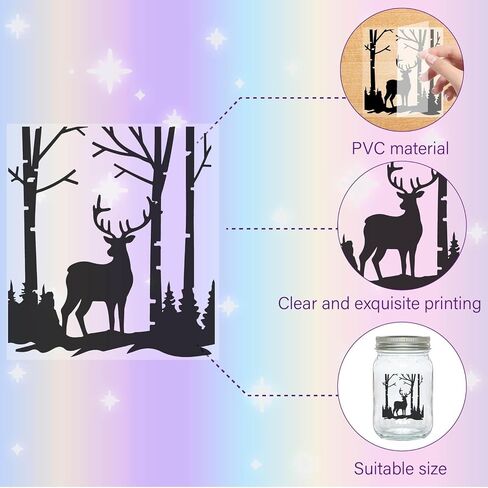 CREATCABIN 12Pcs Fairy Angel Silhouettes Mason Jar Decor Mushroom Laser Cut Cardboard Scrapbook Cutouts Die Cuts PVC for DIY Crafting Lantern Jars Wall Painting Window Glass 3.9x3.5Inch-No Sticker in Saudi Arabia