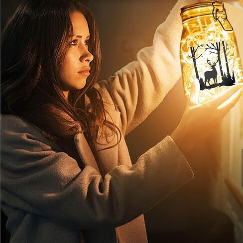 CREATCABIN 12Pcs Fairy Angel Silhouettes Mason Jar Decor Mushroom Laser Cut Cardboard Scrapbook Cutouts Die Cuts PVC for DIY Crafting Lantern Jars Wall Painting Window Glass 3.9x3.5Inch-No Sticker in Saudi Arabia