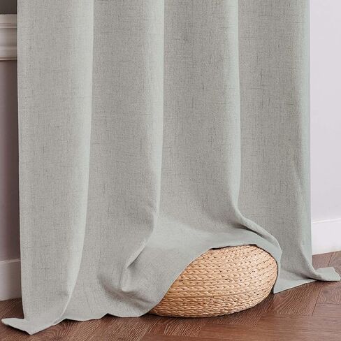 ستائر تعتيم jinchan بنسبة 80% لغرفة النوم، ستائر من الكتان بطول 63 بوصة، مجموعة من لوحتين، ستائر معزولة حراريًا لغرفة المعيشة، علاجات النوافذ العلوية، بيج رمادي مرقط in Kuwait