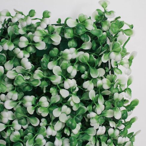 Artificial Boxwood Green Wall Panels 10" x 10" Pack of 48 - Outdoor and Indoor Decoration - Vertical Garden - Decorative Wall - Decorative Mesh for Wall - Home Decoration (White) in Saudi Arabia