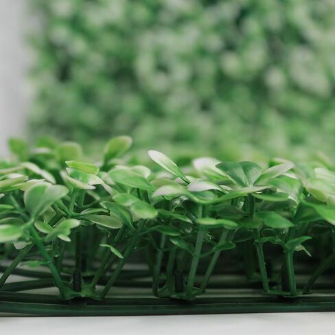 Artificial Boxwood Green Wall Panels 10" x 10" Pack of 48 - Outdoor and Indoor Decoration - Vertical Garden - Decorative Wall - Decorative Mesh for Wall - Home Decoration (White) in Saudi Arabia