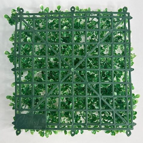 Artificial Boxwood Green Wall Panels 10" x 10" Pack of 48 - Outdoor and Indoor Decoration - Vertical Garden - Decorative Wall - Decorative Mesh for Wall - Home Decoration (White) in Saudi Arabia