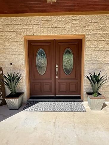 نبات الصبار الاصطناعي بوعاء نبات السيزال الاصطناعي مقاس 41 بوصة داخليًا أو خارجيًا، مُصنف بالأشعة فوق البنفسجية، صبار الصبار في زارع أسود مضلع مزخرف in Kuwait