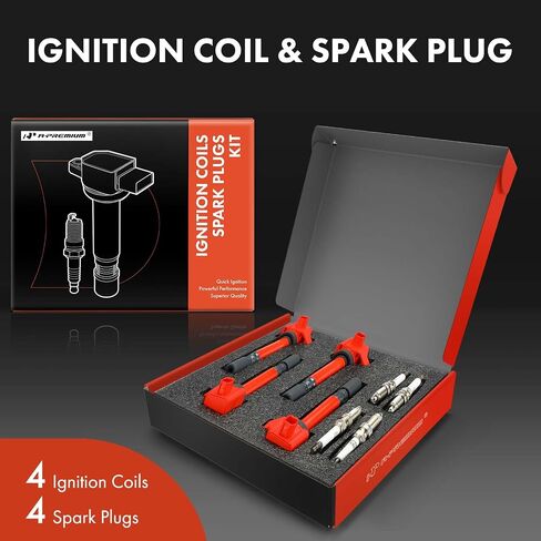 A-Premium Set of 4 Ignition Coil Pack and Iridium Spark Plugs Compatible with Honda Civic 2006-2011 L4 1.8L Replace# 30520RNAA01 in Kuwait