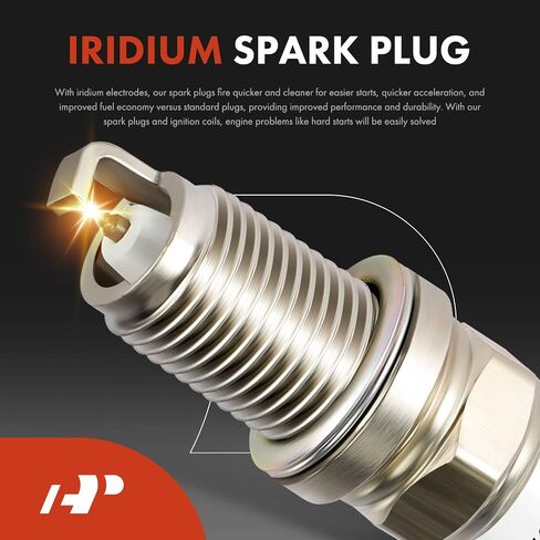A-Premium Set of 4 Ignition Coil Pack and Iridium Spark Plugs Compatible with Honda Civic 2006-2011 L4 1.8L Replace# 30520RNAA01 in Kuwait