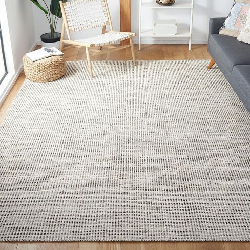 SAFAVIEH Vermont Collection Area Rug - 6' x 9', Brown & Ivory, Handmade Wool, Ideal for High Traffic Areas in Living Room, Bedroom (VRM805T) in Kuwait