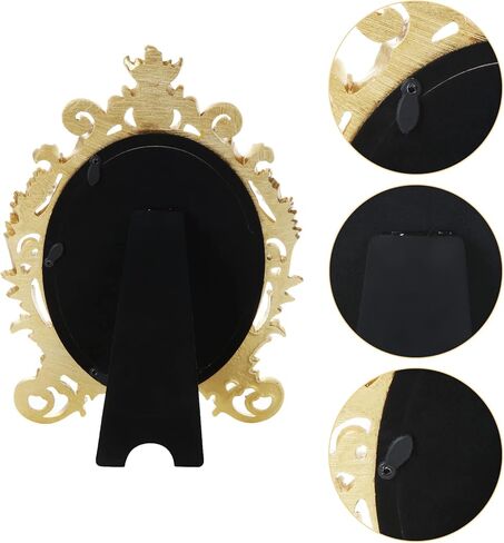 2 حزمة إطار صورة بيضاوي عتيق مقاس 5x7 بوصة إطارات صور ذهبية عتيقة، إطار صورة من الراتنج مع زجاج عالي الدقة لديكور المنزل، معرض الصور، الفن in Kuwait