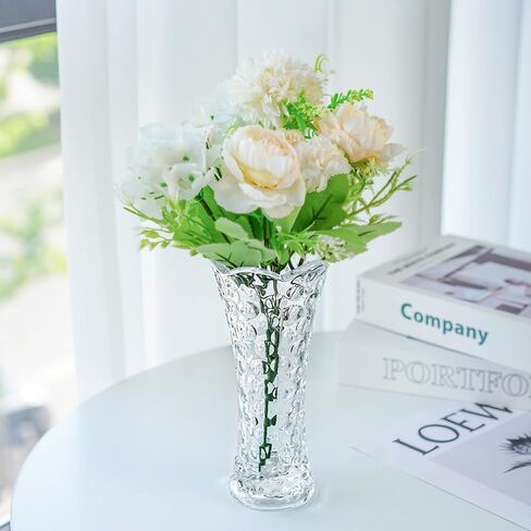 مزهرية زجاجية شفافة مقاس 7.5 بوصة، مزهرية صغيرة من الكريستال الشفاف، مزهرية حديثة للطاولة المركزية، مكتب داخلي، ديكور منزلي، مزهرية مزخرفة، هدية للنساء in Kuwait