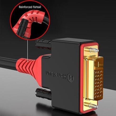 DVI to DVI 26ft Monitor Cable Adapter, DVI-D24+1 Dual Link Gold-Plated Cable Converter with Ferrite Ring for PCs, TVs, Game Consoles, and Projectors - Supports 1080p Full HD at 60Hz in Saudi Arabia