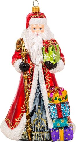 Miss Christmas 2024 Collection Festive Santa 7.5-Inch Blown Glass Christmas Tree Ornament (Classic Santa with Gifts) in Saudi Arabia