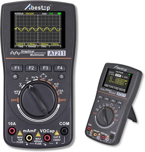 Abestop AT211 راسم الذبذبات المتعدد 2 in1 راسم الذبذبات 1 ميجا هرتز عرض النطاق الترددي 2.5Msps معدل أخذ العينات متر وظيفة التيار المتناوب/تيار مستمر الحالي/جهاز قياس الجهد الكهربي in Kuwait