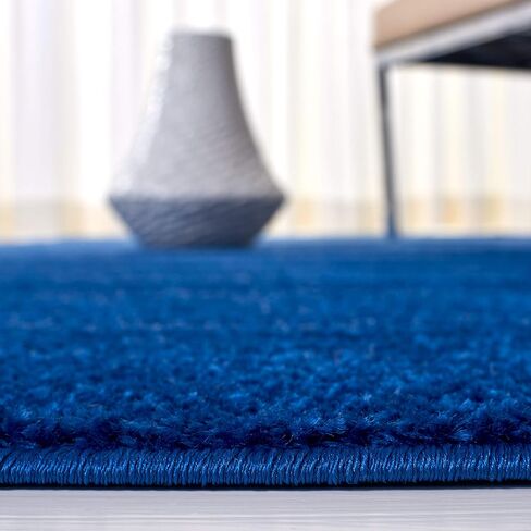 SAFAVIEH Adirondack Collection Area Rug - 8' Square, Light Blue & Dark Blue, Modern Ombre Design, Non-Shedding & Easy Care, Ideal for High Traffic Areas in Living Room, Bedroom (ADR113F) in Saudi Arabia