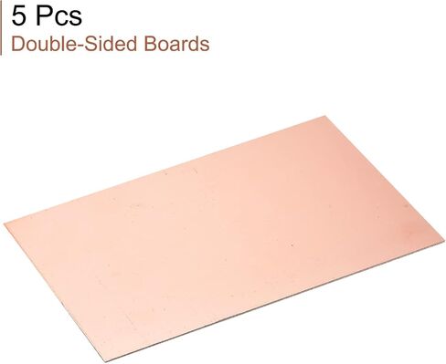 MECCANIXITY PCB لوح نحاسي مصفح 100 مم × 70 مم × 1 مم FR4 ألياف زجاجية على الوجهين لمشاريع الدوائر، حزمة من 5 in Kuwait