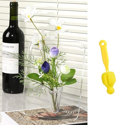 Clear Acrylic Flower Picture Photo Frame Vase for Centerpieces, Cute Bud Vase, Unique Single Flower Vase for Room Decor in Saudi Arabia