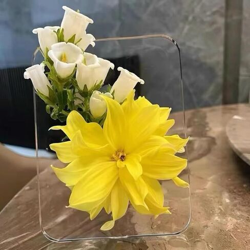 Clear Acrylic Flower Picture Photo Frame Vase for Centerpieces, Cute Bud Vase, Unique Single Flower Vase for Room Decor in Saudi Arabia