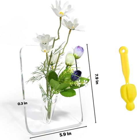 Clear Acrylic Flower Picture Photo Frame Vase for Centerpieces, Cute Bud Vase, Unique Single Flower Vase for Room Decor in Saudi Arabia