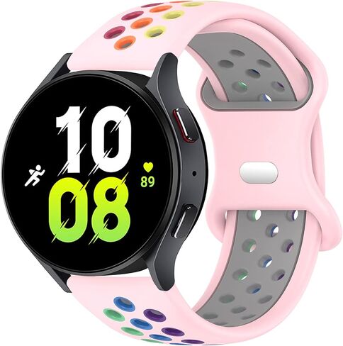 20mm Sport Bands Compatible with Samsung Galaxy Watch 4/Watch 5/Watch Active 2 40mm 44mm/Watch 5 Pro 45mm/Galaxy Watch 4 Classic 42mm 44mm,Soft Silicone Breathable Replacement Bands for Garmin Forerunner 55/158/245/645/Approach S40 Women Men in Saudi Arabia