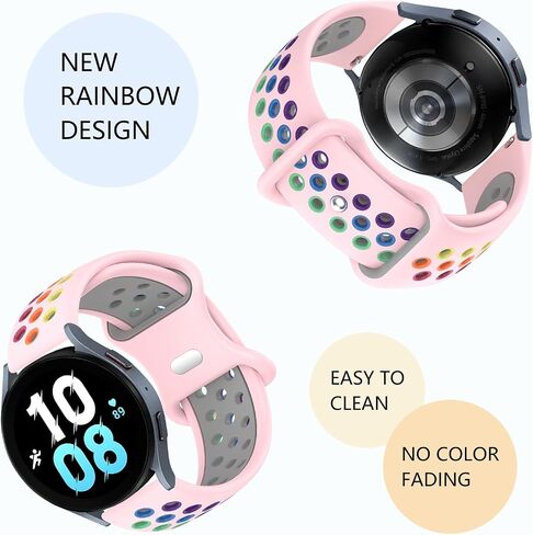 20mm Sport Bands Compatible with Samsung Galaxy Watch 4/Watch 5/Watch Active 2 40mm 44mm/Watch 5 Pro 45mm/Galaxy Watch 4 Classic 42mm 44mm,Soft Silicone Breathable Replacement Bands for Garmin Forerunner 55/158/245/645/Approach S40 Women Men in Saudi Arabia