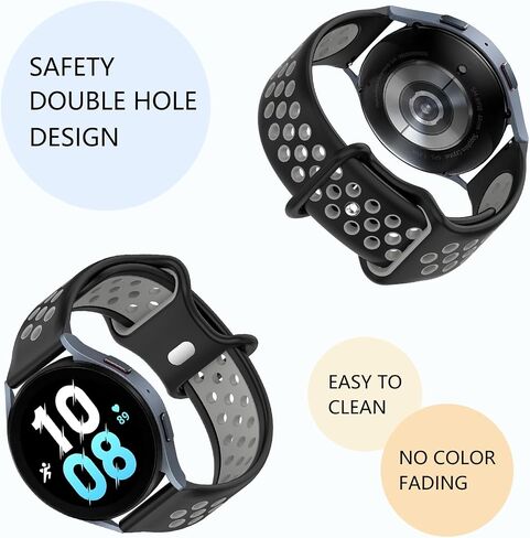 20mm Sport Bands Compatible with Samsung Galaxy Watch 4/Watch 5/Watch Active 2 40mm 44mm/Watch 5 Pro 45mm/Galaxy Watch 4 Classic 42mm 44mm,Soft Silicone Breathable Replacement Bands for Garmin Forerunner 55/158/245/645/Approach S40 Women Men in Saudi Arabia