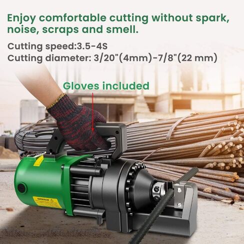 Anbull 1350W Electric Hydraulic Rebar Cutter, Cutting up to 7/8 Inch 4-22mm #7 Rebar, with Replaceable Jaw Blades, Cutting Speed 3.5-4S (1350W RC-22) in Saudi Arabia