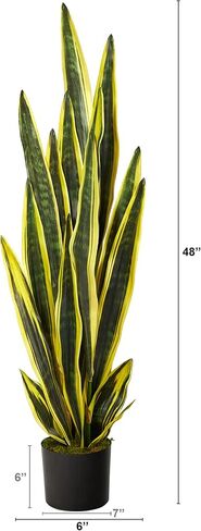 Nearly Natural 4ft. Sansevieria Artificial Plant, Green, 6 in. W x 6 in. D x 48 in. H in Saudi Arabia