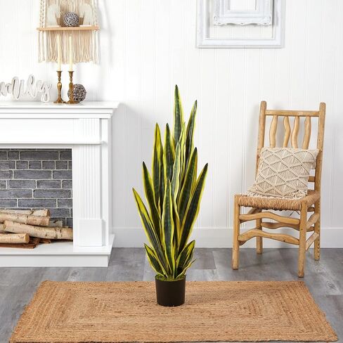 Nearly Natural 4ft. Sansevieria Artificial Plant, Green, 6 in. W x 6 in. D x 48 in. H in Saudi Arabia
