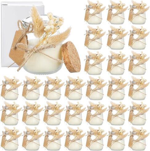 MTLEE 12 Sets Wedding Favors for Guests Wedding Candle Gifts Glass Candle Jars Bulk Scented Soy Wax Candle Set with DIY Tag Cards for Bridesmaid Bridal Shower Wedding Party Favors (Green Leaves) in Saudi Arabia