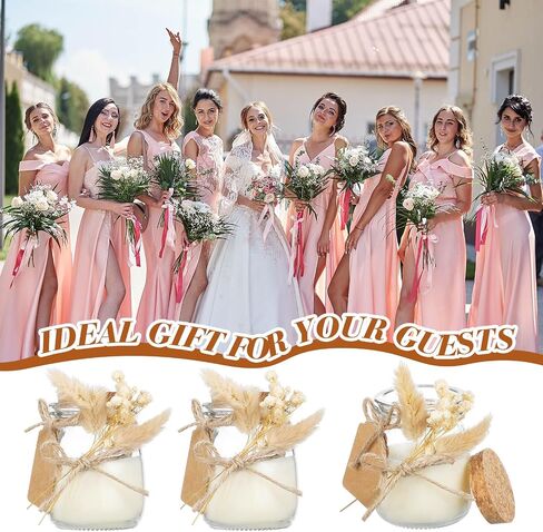 MTLEE 12 Sets Wedding Favors for Guests Wedding Candle Gifts Glass Candle Jars Bulk Scented Soy Wax Candle Set with DIY Tag Cards for Bridesmaid Bridal Shower Wedding Party Favors (Green Leaves) in Saudi Arabia