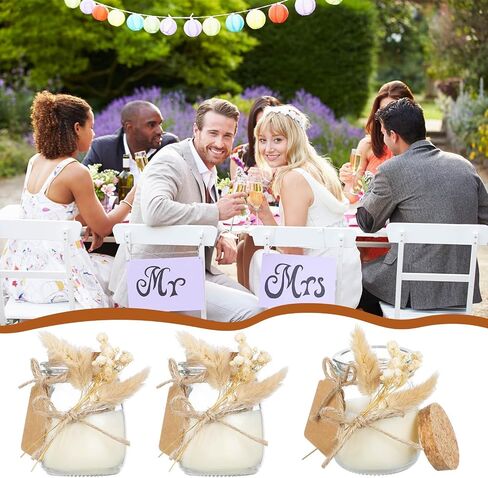 MTLEE 12 Sets Wedding Favors for Guests Wedding Candle Gifts Glass Candle Jars Bulk Scented Soy Wax Candle Set with DIY Tag Cards for Bridesmaid Bridal Shower Wedding Party Favors (Green Leaves) in Saudi Arabia