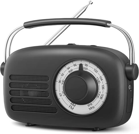 PRUNUS 750 AM FM Radio Portable with Bluetooth Speaker, USB TF Card Playing, Solar/USB-C Rechargeable Radio, Double Speaker, Colorful Light, Transistor Radio, Radios Portable AM FM, Bluetooth Radio in Saudi Arabia