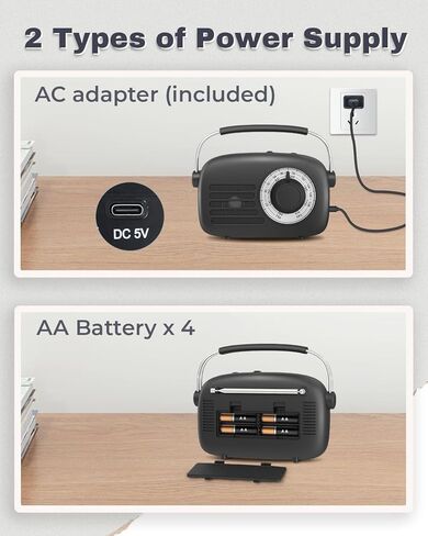 PRUNUS 750 AM FM Radio Portable with Bluetooth Speaker, USB TF Card Playing, Solar/USB-C Rechargeable Radio, Double Speaker, Colorful Light, Transistor Radio, Radios Portable AM FM, Bluetooth Radio in Saudi Arabia