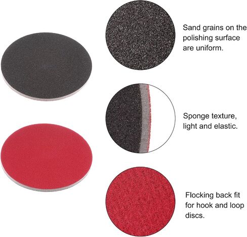 HARFINGTON 15pcs Sanding Sponge Hook and Loop Sanding Disc, 5-inch Sponge Sanding Pad 180 Grit Hook and Loop Sanding Disc Wet/Dry for Car Wood Drywall Metal Polishing & Grinding in Saudi Arabia