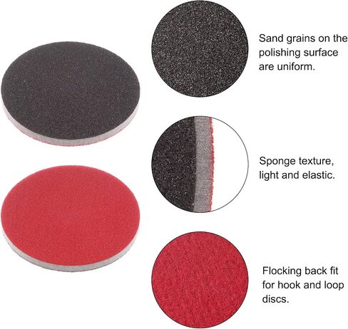 HARFINGTON 15pcs Sanding Sponge Hook and Loop Sanding Disc, 5-inch Sponge Sanding Pad 180 Grit Hook and Loop Sanding Disc Wet/Dry for Car Wood Drywall Metal Polishing & Grinding in Saudi Arabia