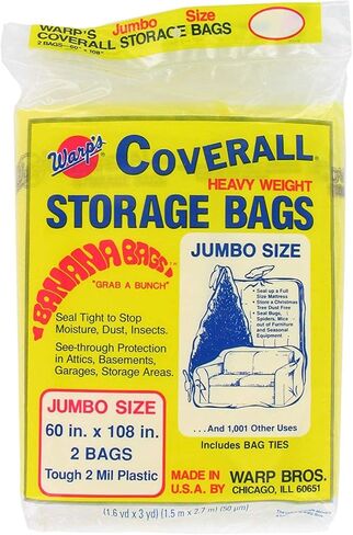 Warp's Banana Bags, Plastic, one Bag of Each Size: 45 in. x 96 in, 60 in. x 108 in. (Giant/Jumbo) in Saudi Arabia