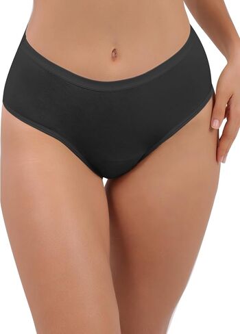 AIRCUTE Super Absorbency Urinary Incontinence Underwear for Women, Reusable Mid Rise Panties for Nighttime leaks 4.2OZ (Black, Medium) in Saudi Arabia