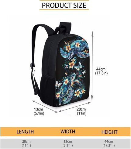 Xoenoiee Sea Turtle and Floral Pattern Back to School Backpack Set of 3 Pack Teens Primary Schoolbag Thermal Lunch Box Pencil Bag 3 in 1 for Boys Girls in Saudi Arabia