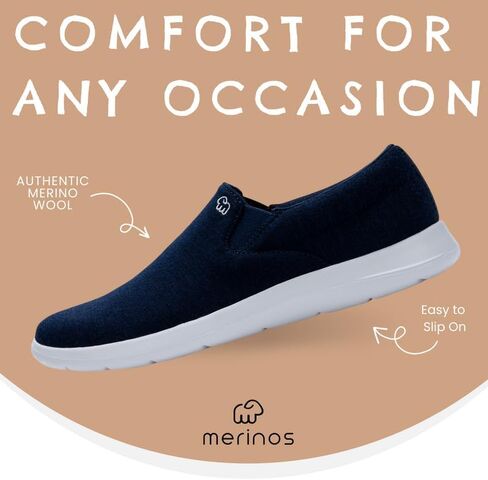 Merinos Women's Slip On Fashion Sneakers, Slide on Casual Shoe, Made with Australian Wool, Lightweight & Durable Tennis Shoes in Saudi Arabia
